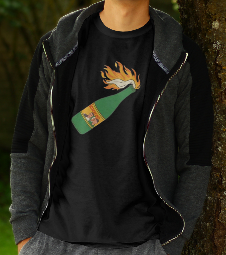 Kneecap Flaming Buckfast Molotov Bottle Green T-Shirt