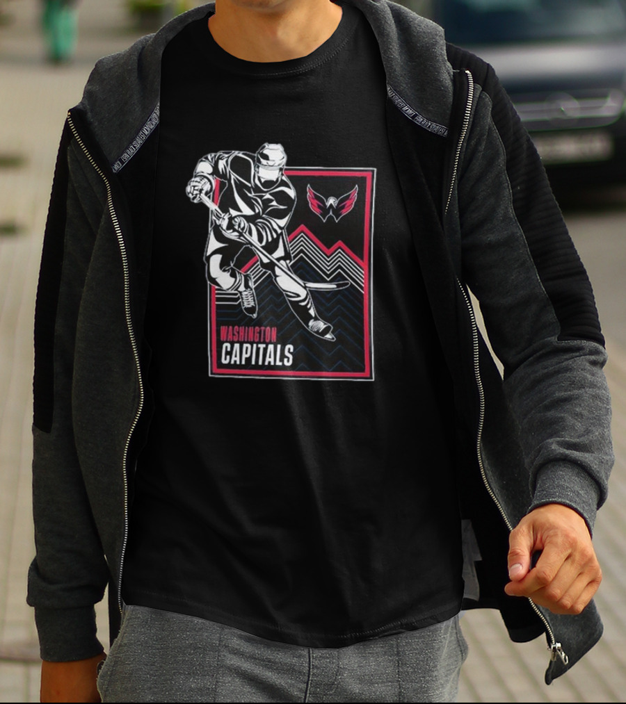 Washington Capitals Hockey Player Graphic With Team T-Shirt