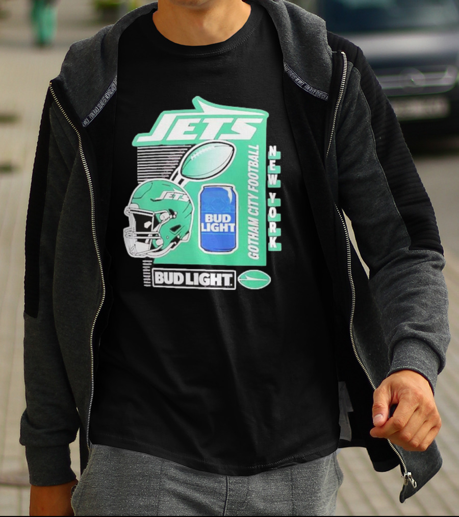 Jets New York Bud Light Gotham City Football T-Shirt