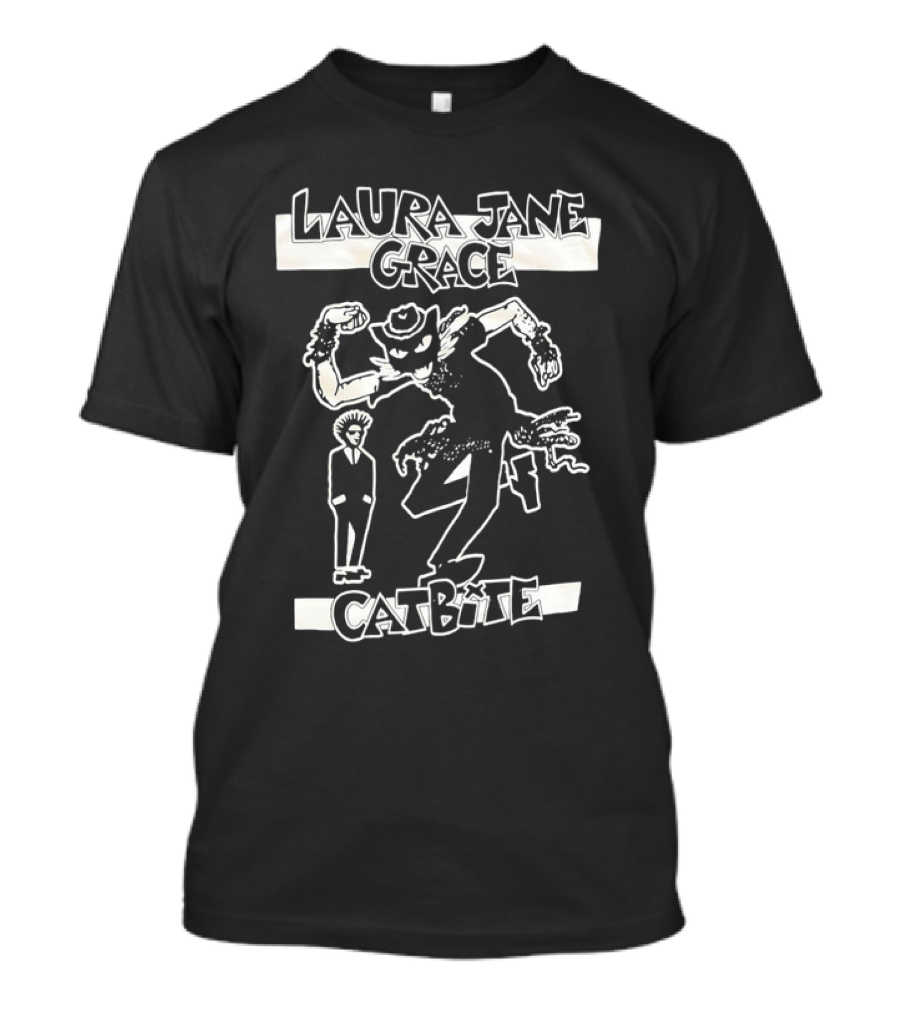 Laura Jane Grace Catbite Cartoon Cat With Suit And Tie Character T-Shirt