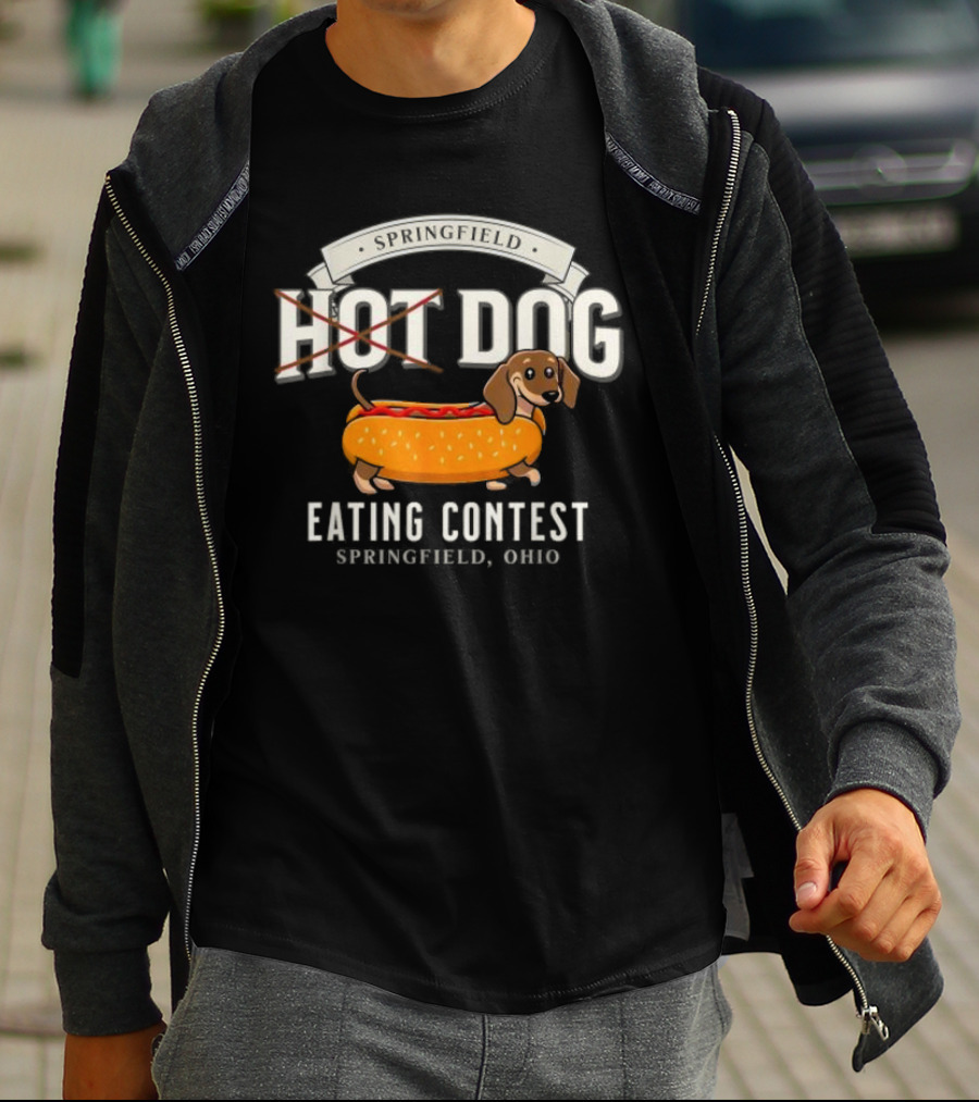 Springfield Hot Dog Eating Contest Springfield Ohio Dachshund Bun T-Shirt