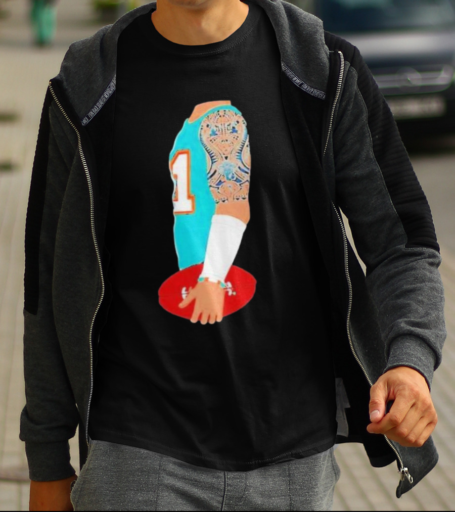 Tua Tagovailoa Football Arm Miami Dolphins Number 1 T-Shirt