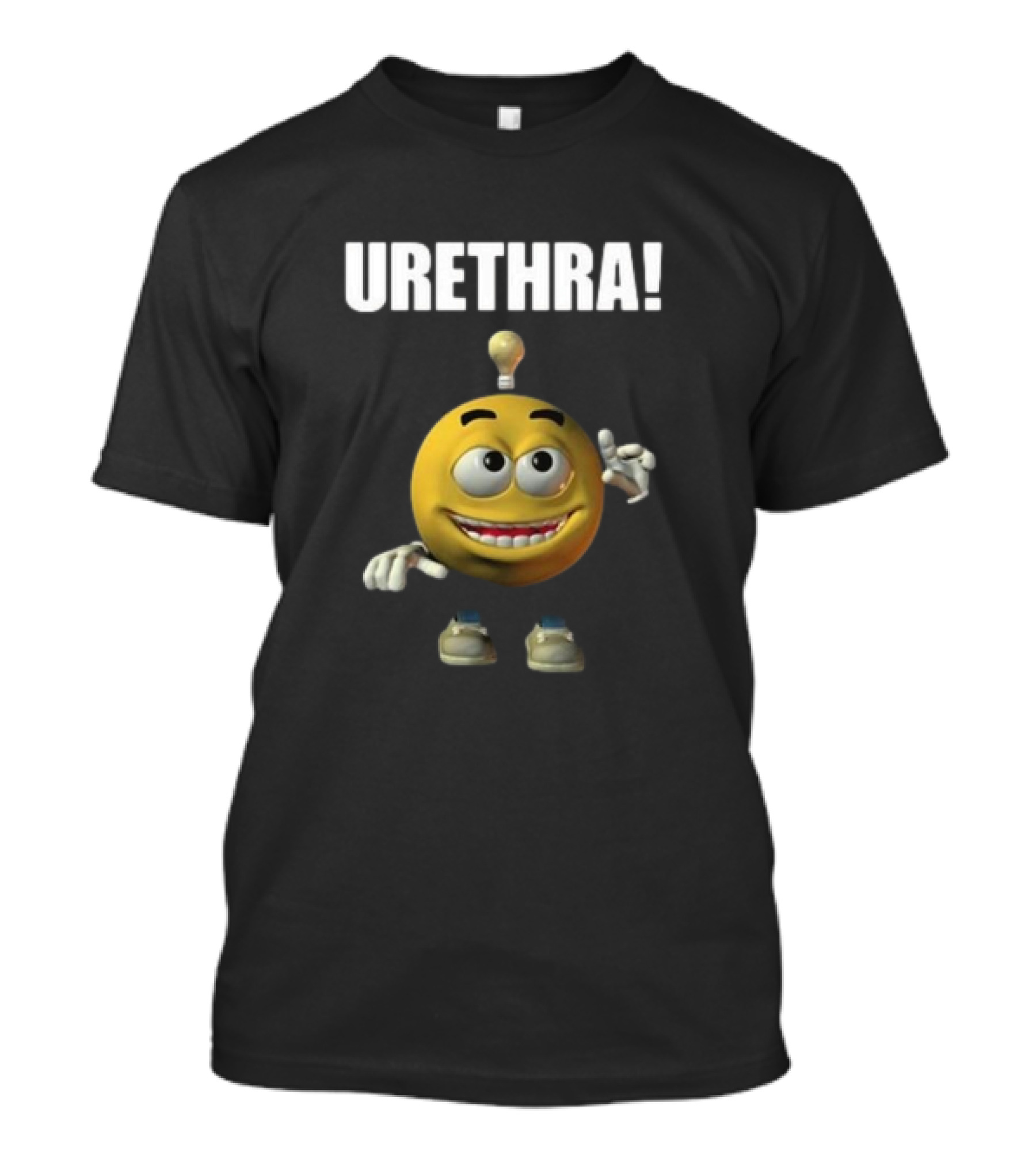 Cringey Tees Urethra Eureka Animated Smiley Light Bulb Idea T-Shirt