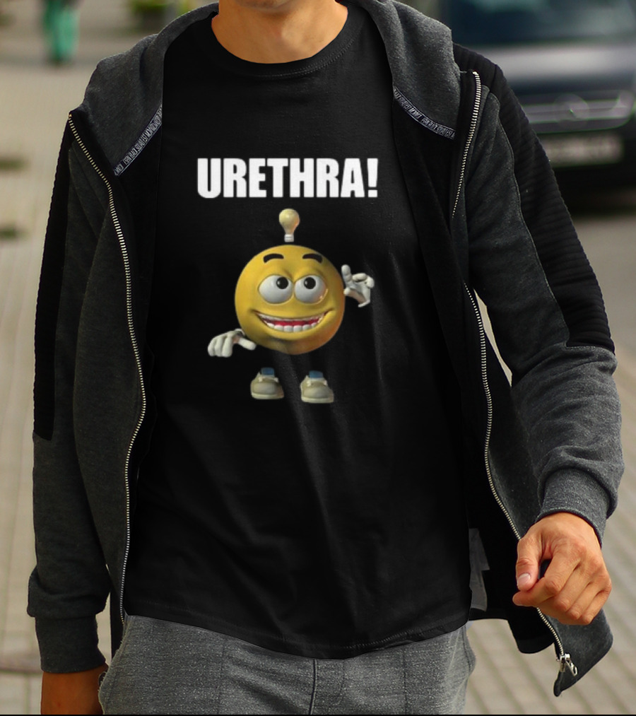 Cringey Tees Urethra Eureka Animated Smiley Light Bulb Idea T-Shirt