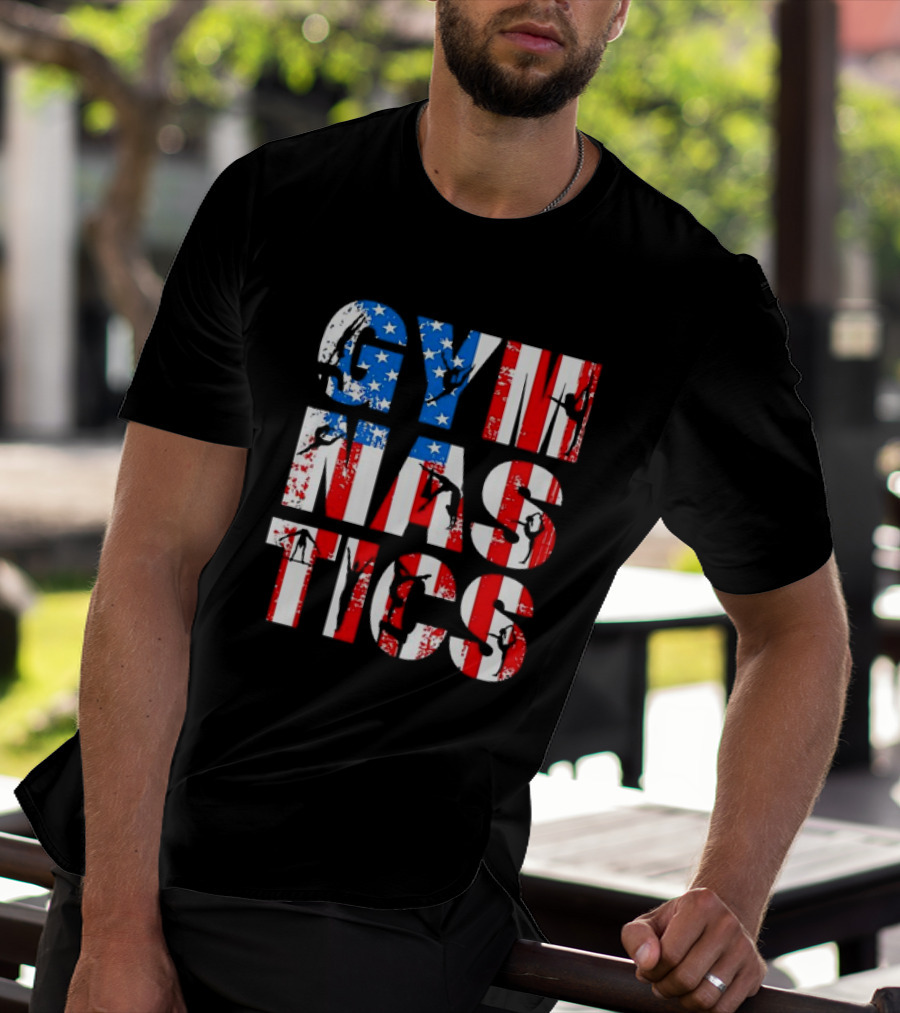 American Flag Gymnastics Team Lovers USA Gymnast T-Shirt