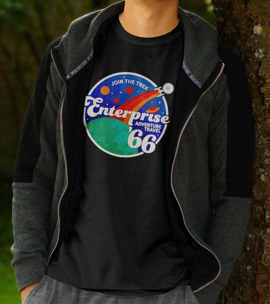 Join The Trek '66 Enterprise Adventure Travel Space Journey T-Shirt