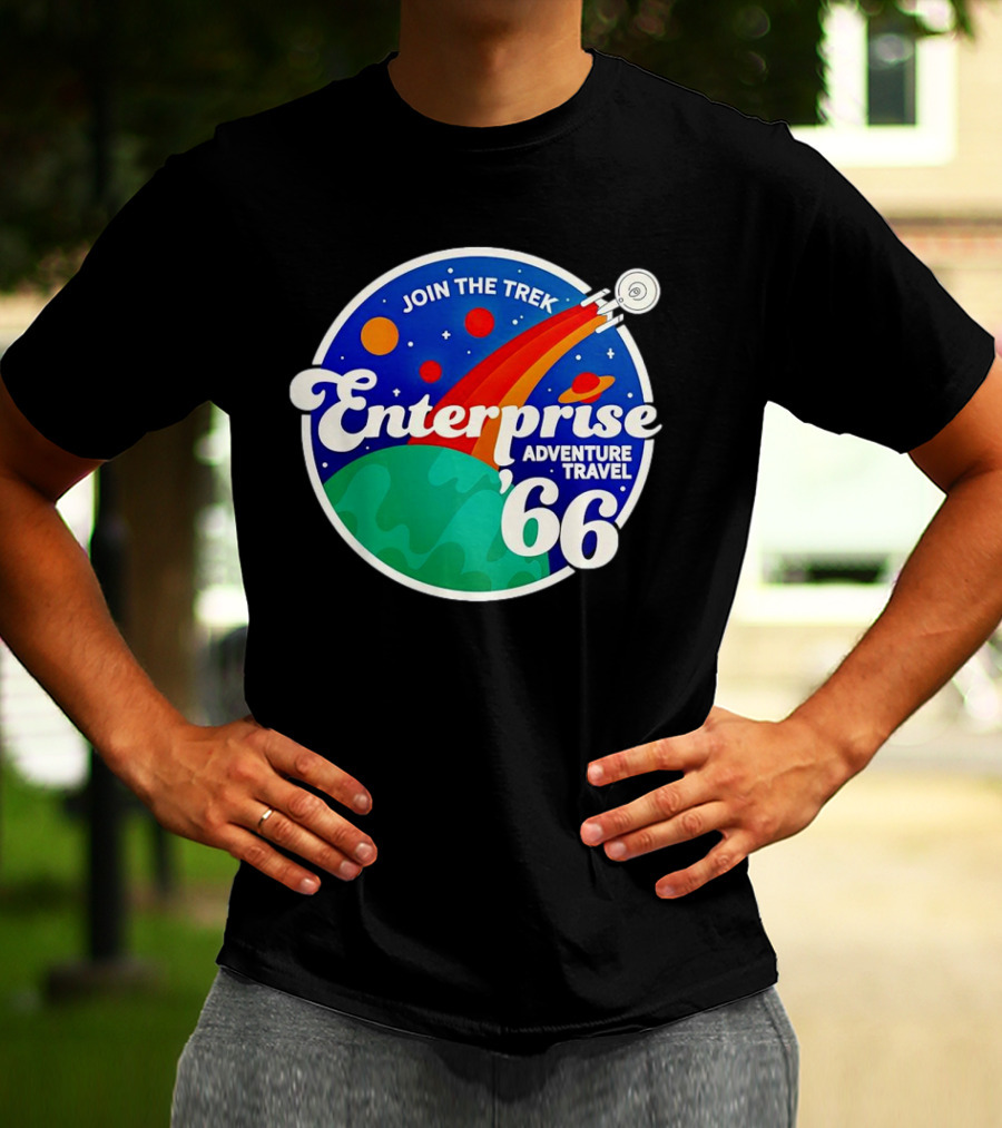 Join The Trek '66 Enterprise Adventure Travel Space Journey T-Shirt