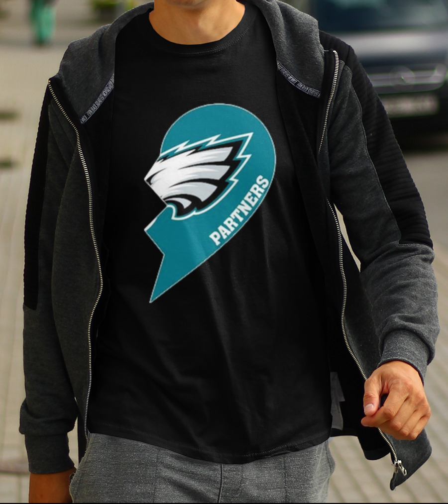 Philadelphia Eagles Partners Logo Half Heart T-Shirt