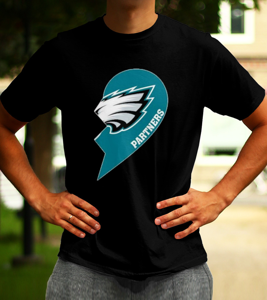 Philadelphia Eagles Partners Logo Half Heart T-Shirt