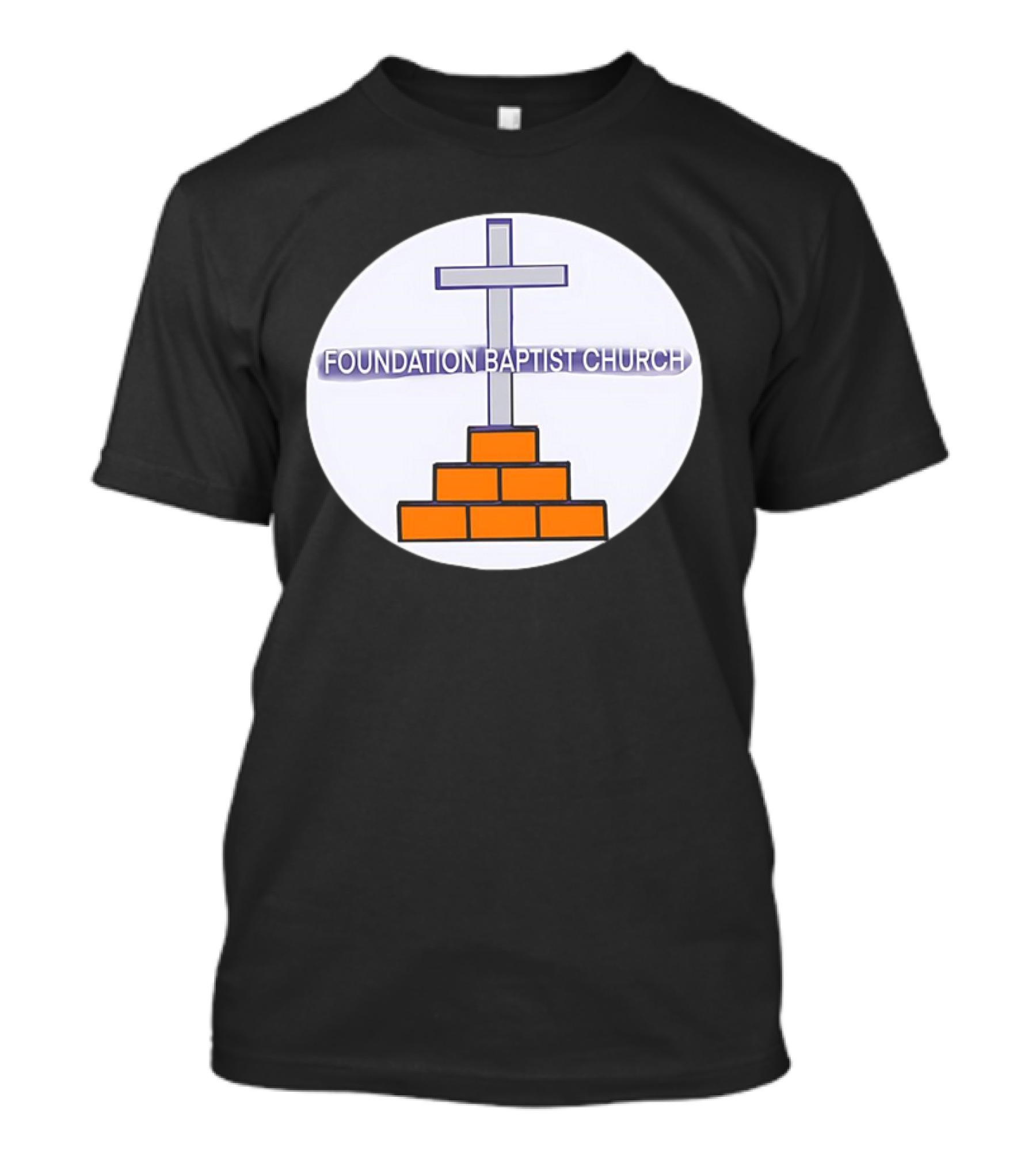 Foundation Baptist Church Cross And Brick Emblem T-Shirt