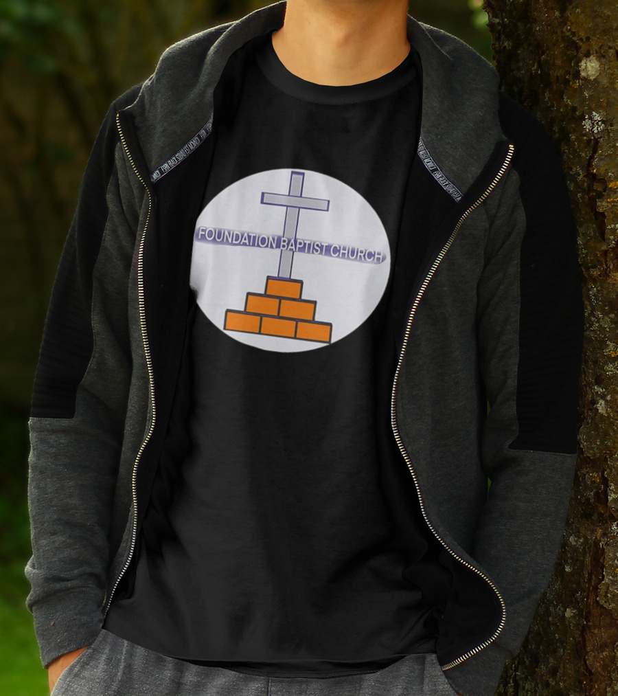 Foundation Baptist Church Cross And Brick Emblem T-Shirt