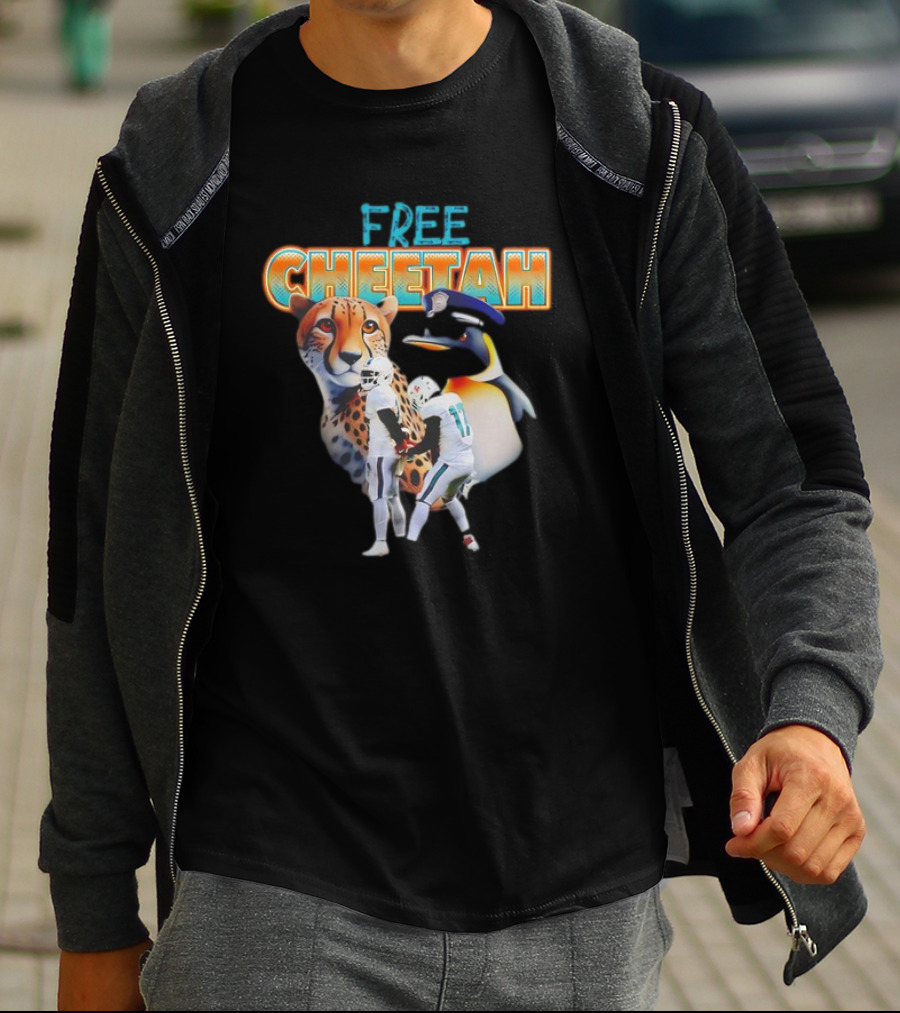 Jaelan Phillips Tyreek Hill Free Cheetah Football Penguin T-Shirt
