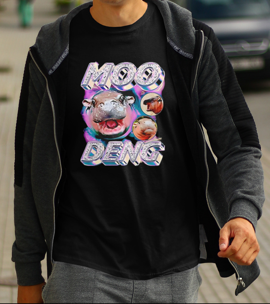 Moo Deng Colorful Hippo Pop Art Vintage Retro T-Shirt