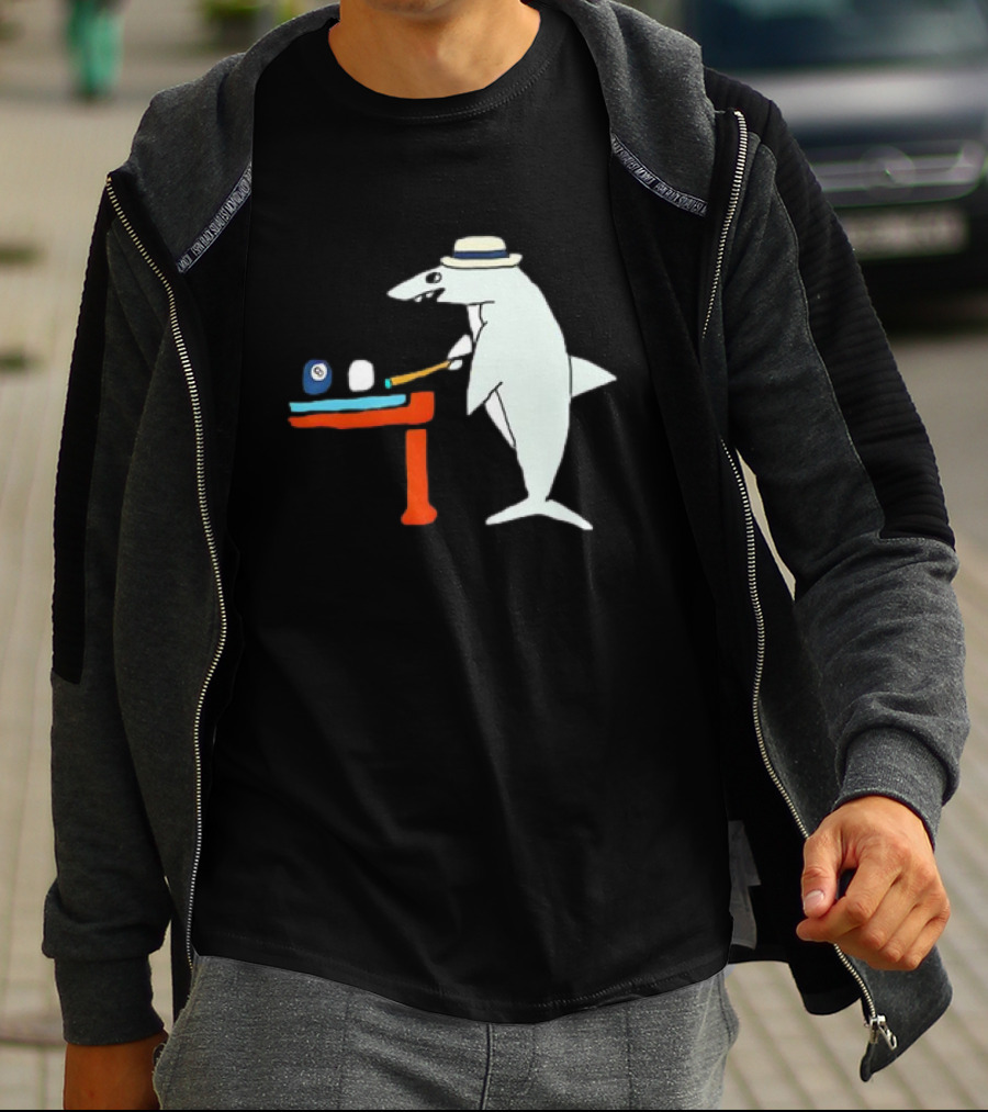 Pool Shark Meme Playing Billiards With Cue And Eight Ball T-Shirt