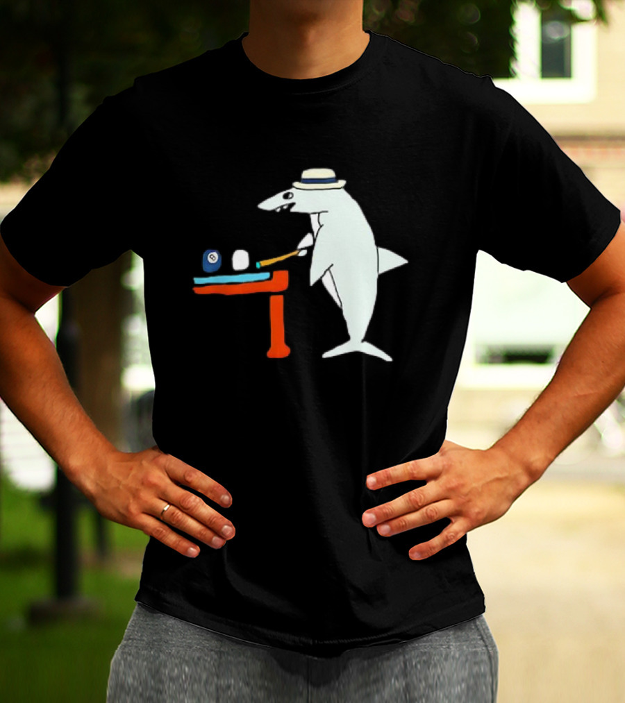 Pool Shark Meme Playing Billiards With Cue And Eight Ball T-Shirt