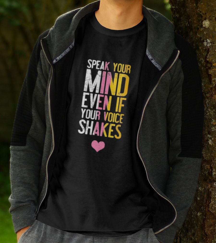 Speak Your Mind Even If Your Voice Shakes RBG Retro Heart T-Shirt