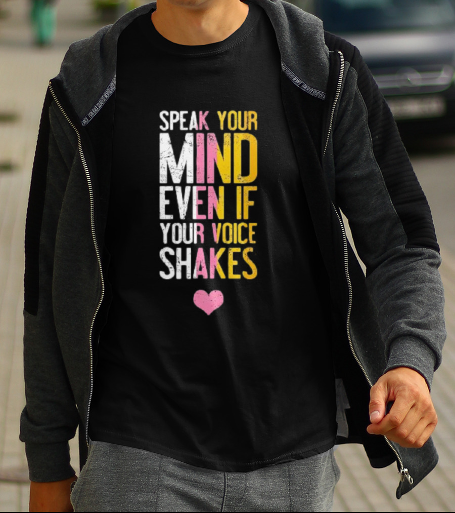 Speak Your Mind Even If Your Voice Shakes RBG Retro Heart T-Shirt