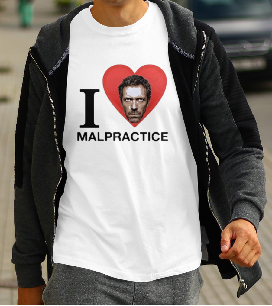 I Love Malpractice House MD Face In Heart T-Shirt