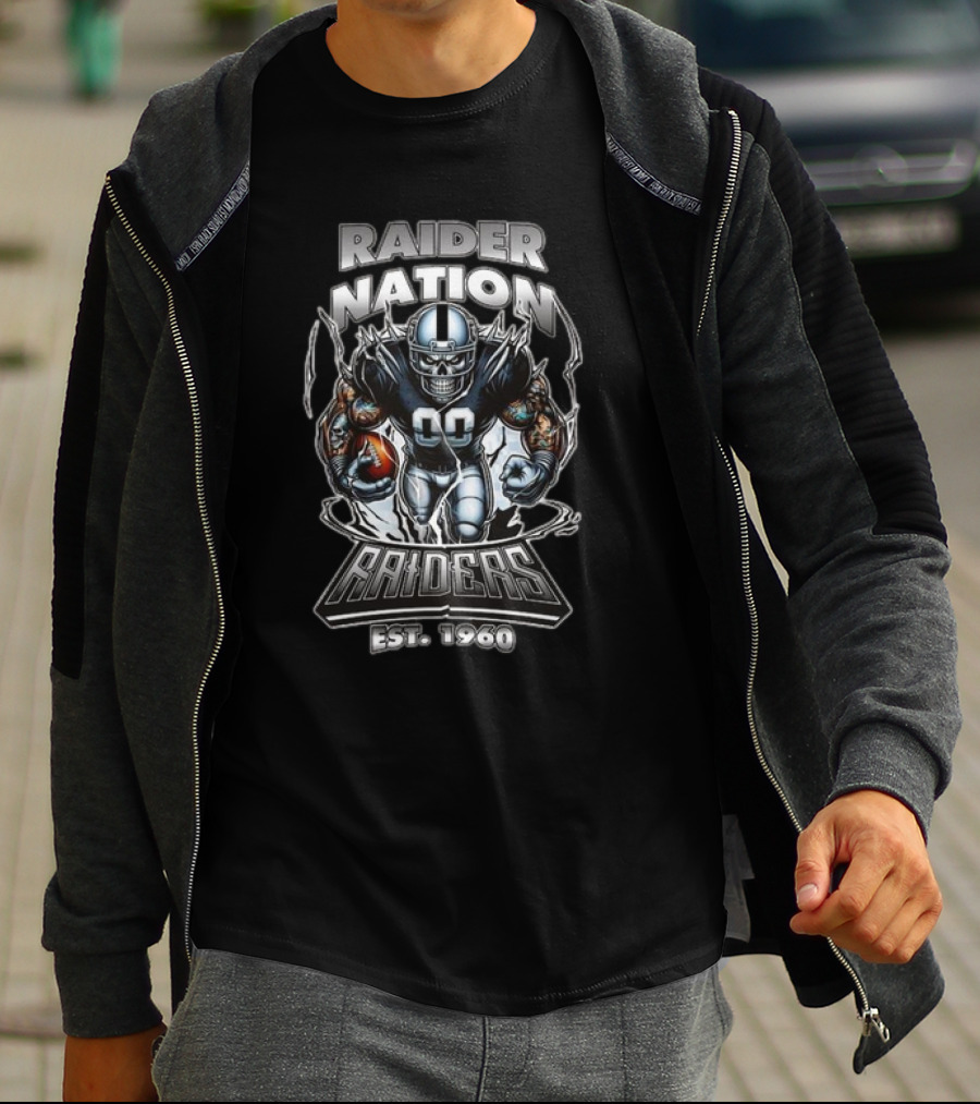 Raider Nation Raiders Est 1960 Football Mascot T-Shirt