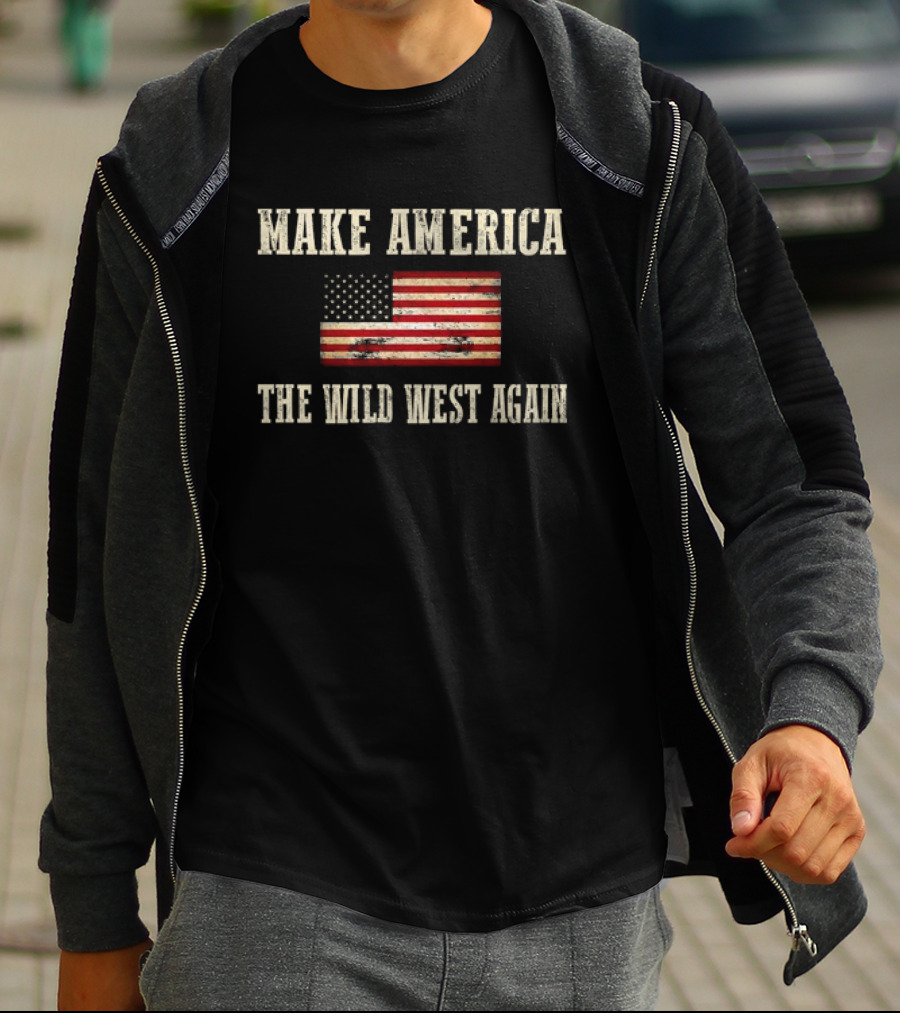 Make America The Wild West Again Vintage American Flag T-Shirt