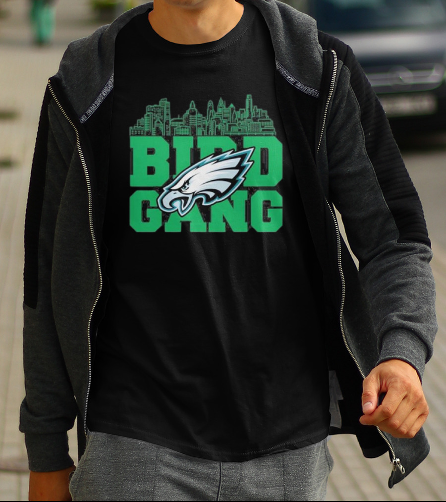 Bird Gang Philadelphia Eagles Bird Head Skyline T-Shirt