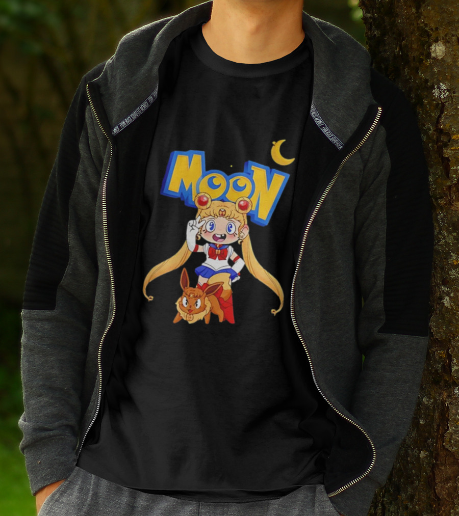 Sailor Moon Pokemon Mashup With Cartoon Sailormon And Eevee Moon T-Shirt
