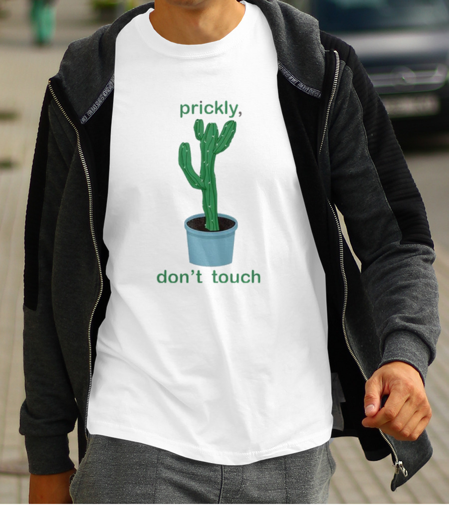 Prickly Don't Touch Cactus Cartoon Meme T-Shirt