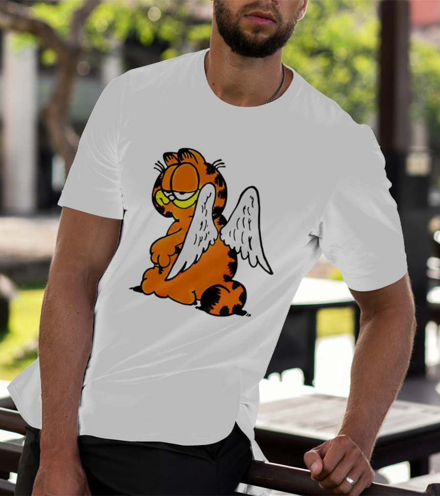 Angel Garfield Funny Vintage Comic Character With Wings T-Shirt