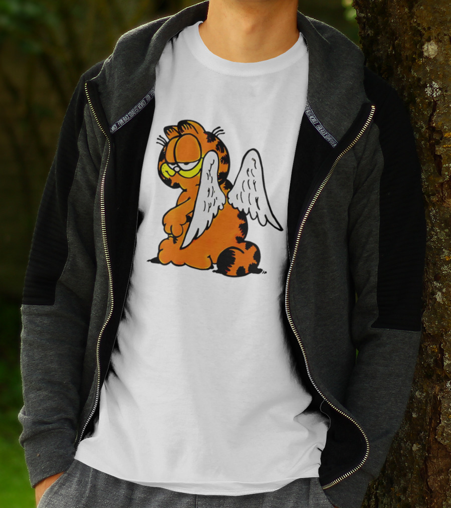 Angel Garfield Funny Vintage Comic Character With Wings T-Shirt