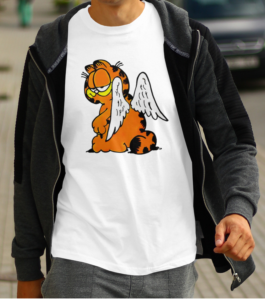 Angel Garfield Funny Vintage Comic Character With Wings T-Shirt