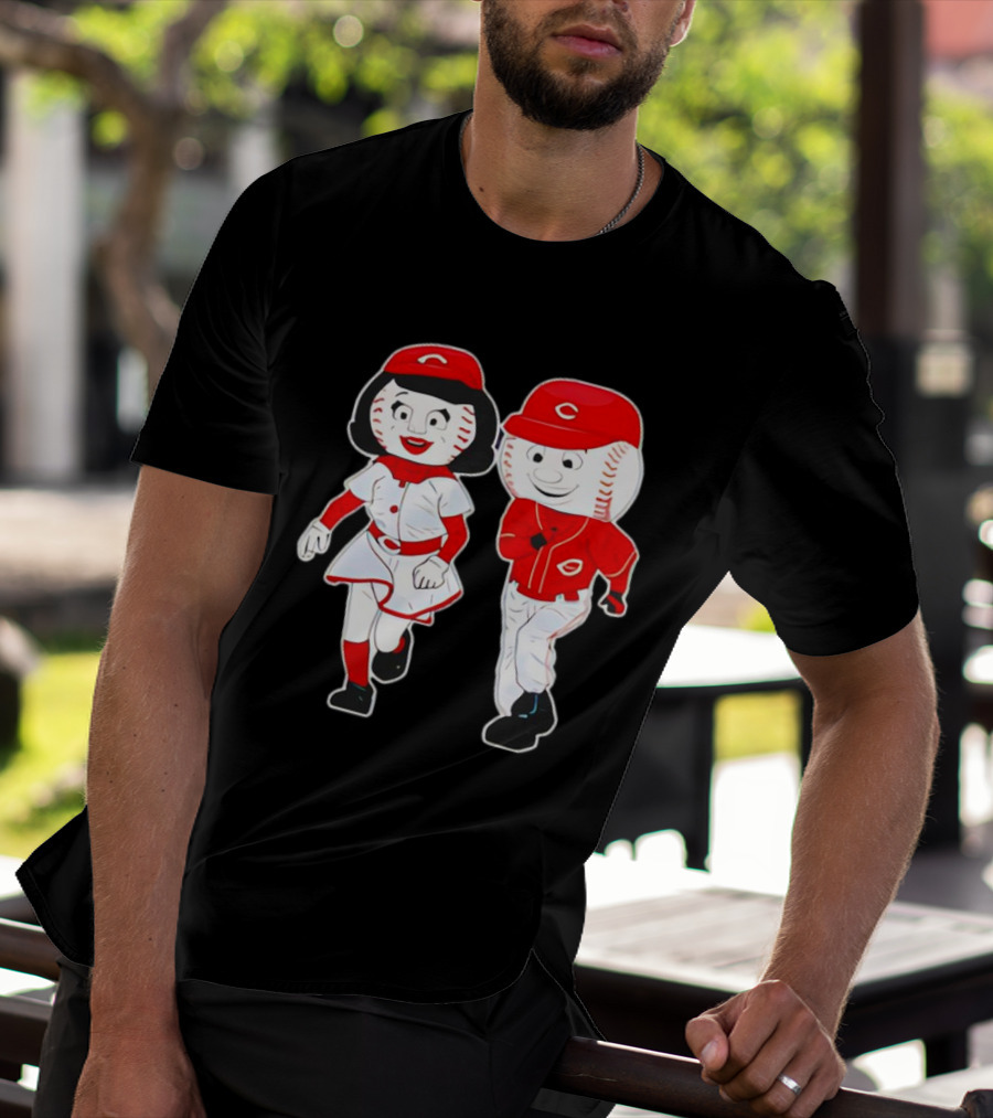 Cincinnati Reds Rosie Red And Mr. Red Mascots T-Shirt