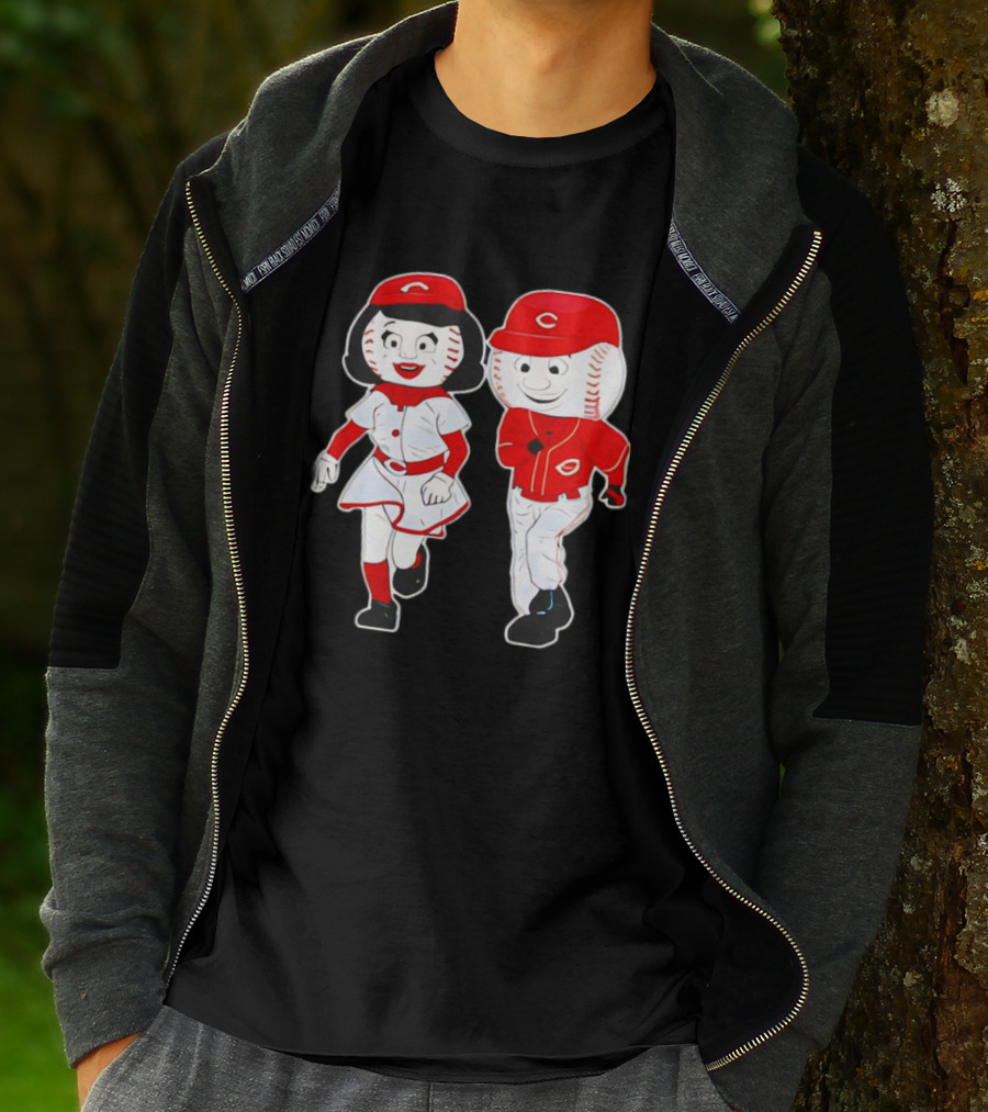 Cincinnati Reds Rosie Red And Mr. Red Mascots T-Shirt