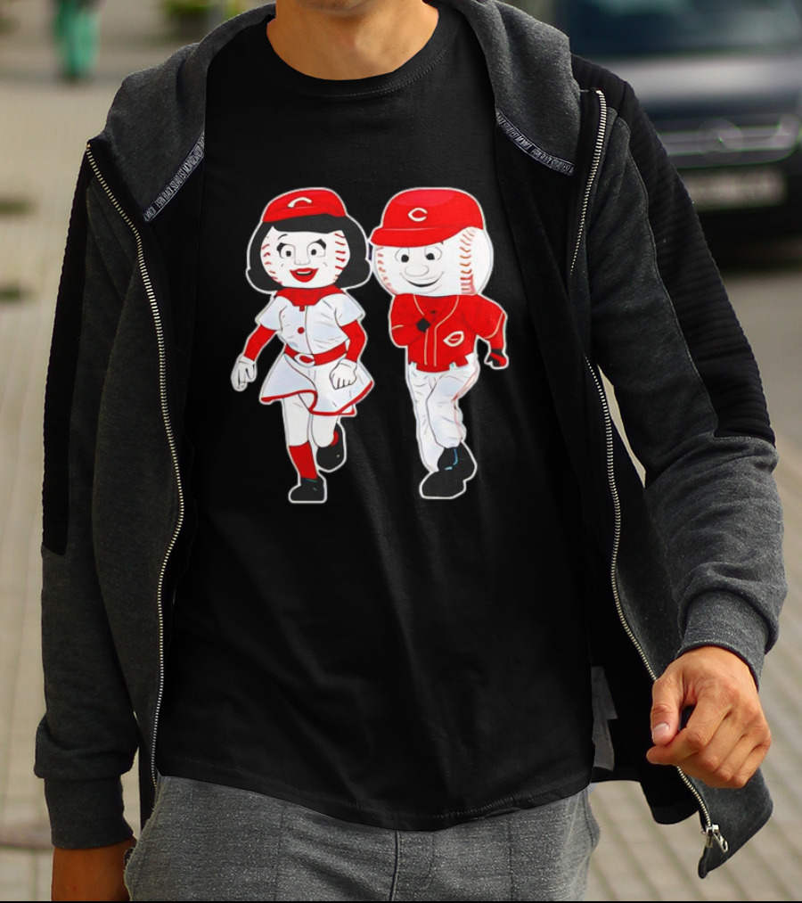 Cincinnati Reds Rosie Red And Mr. Red Mascots T-Shirt
