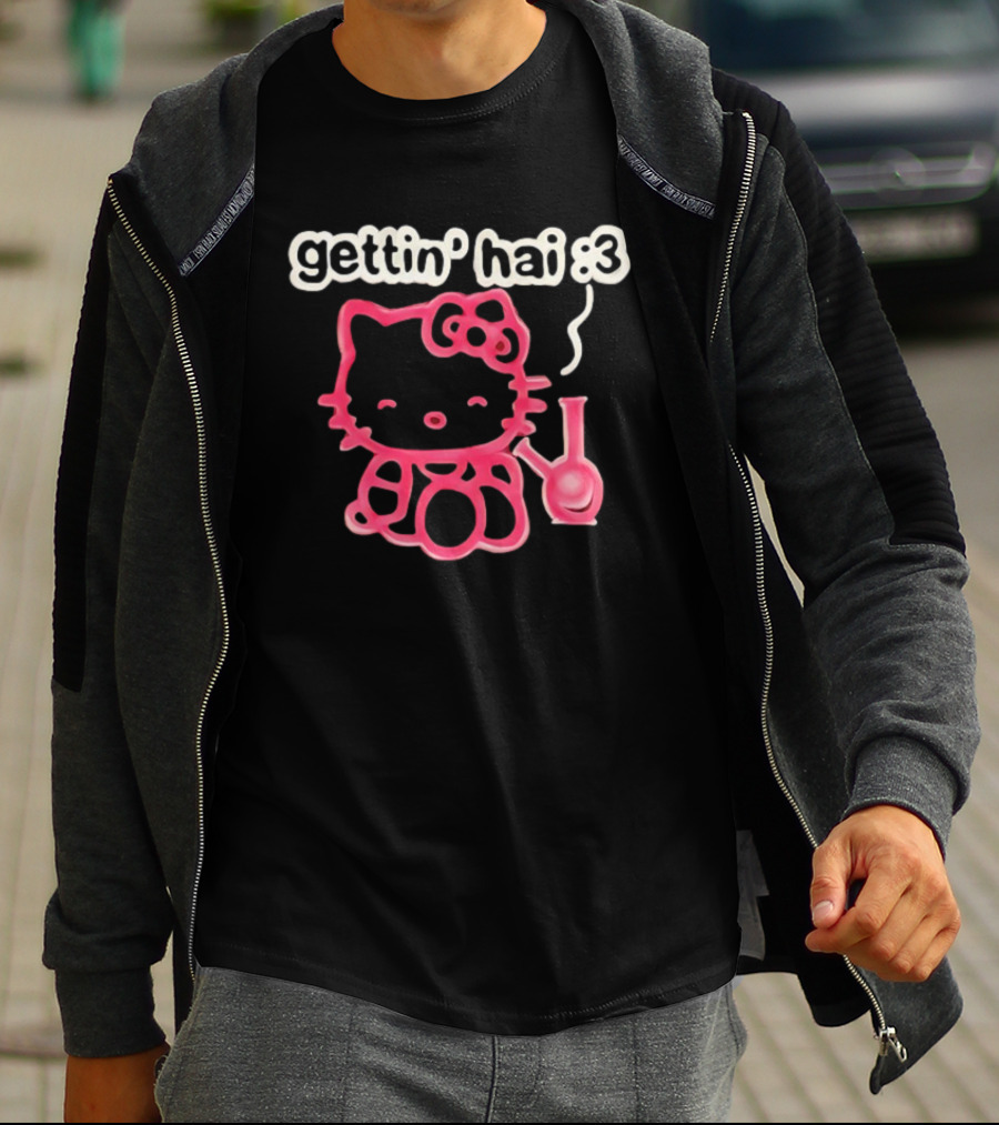 Gettin Hai :3 Hello Kitty Meme T-Shirt
