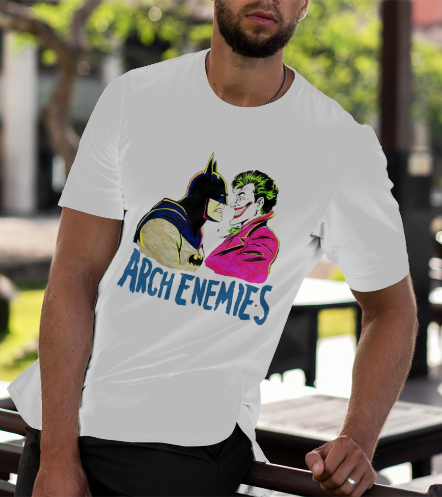 Batman Joker Arch Enemies Comics Face-Off Iconic Showdown T-Shirt