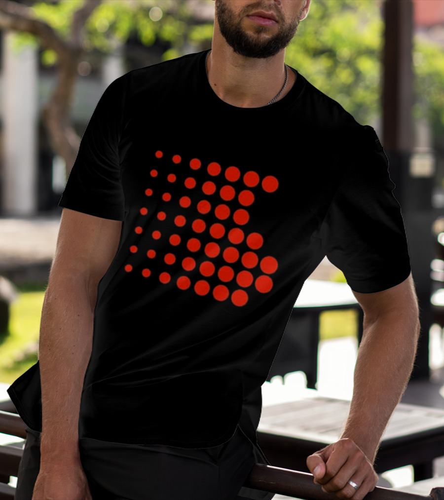 Os-0001 Tetris-Inspired Red Dot Matrix T-Shirt