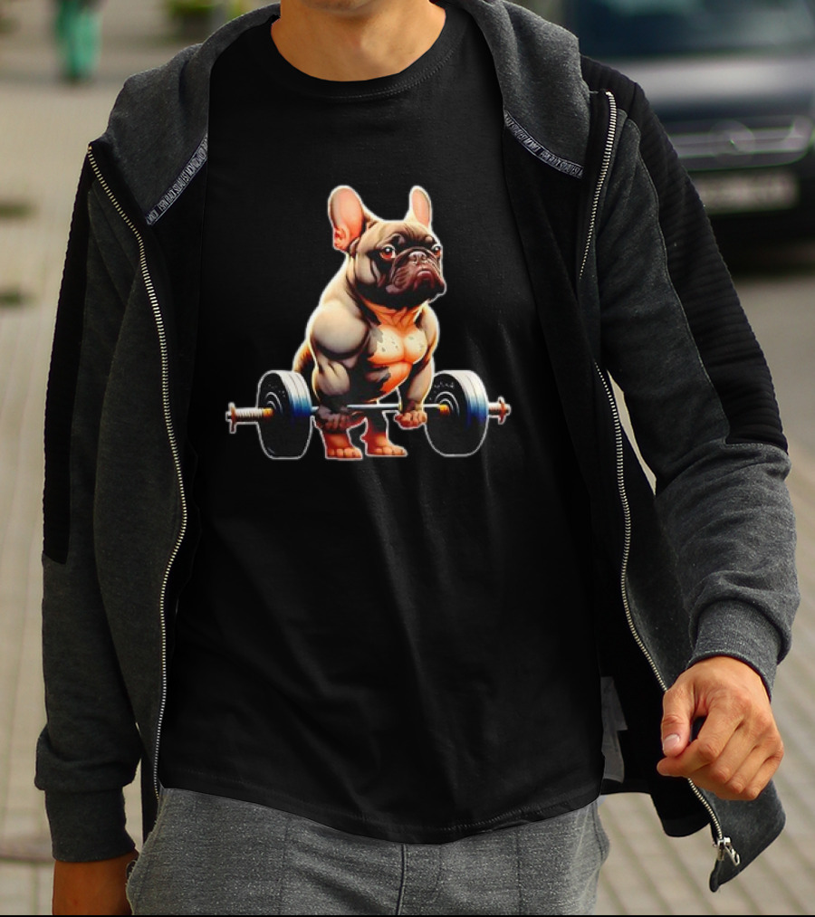 French Bulldog Powerlifting Gym Frenchie Weightlifting Champion T-Shirt