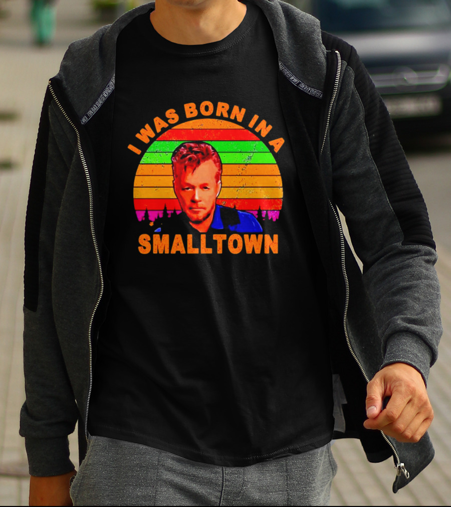I Was Born In A Small Town Vintage John Mellencamp Retro Sunset T-Shirt