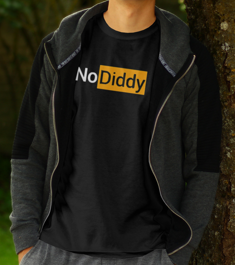 No Diddy Hub Funny P Diddy Parody No Diddy Text T-Shirt