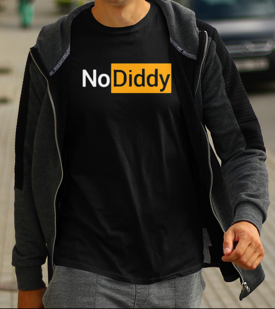 No Diddy Hub Funny P Diddy Parody No Diddy Text T-Shirt