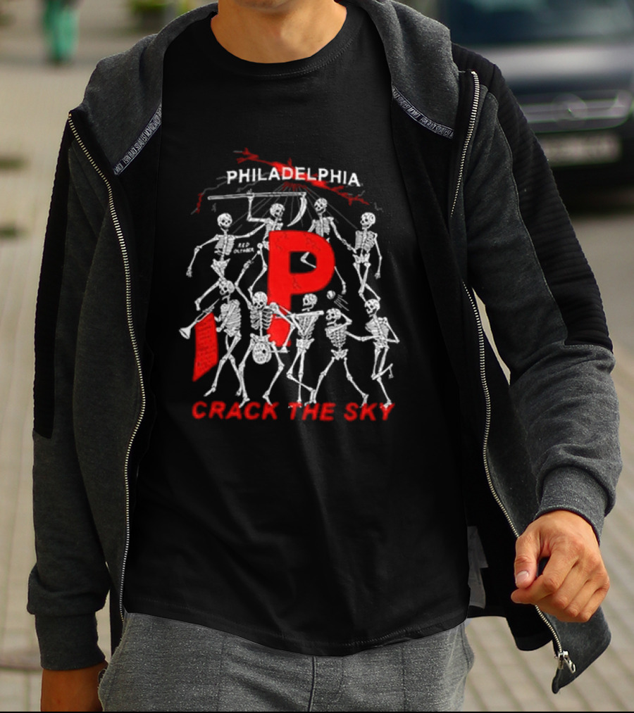 Philadelphia Crack The Sky Red October Skeleton Dance T-Shirt
