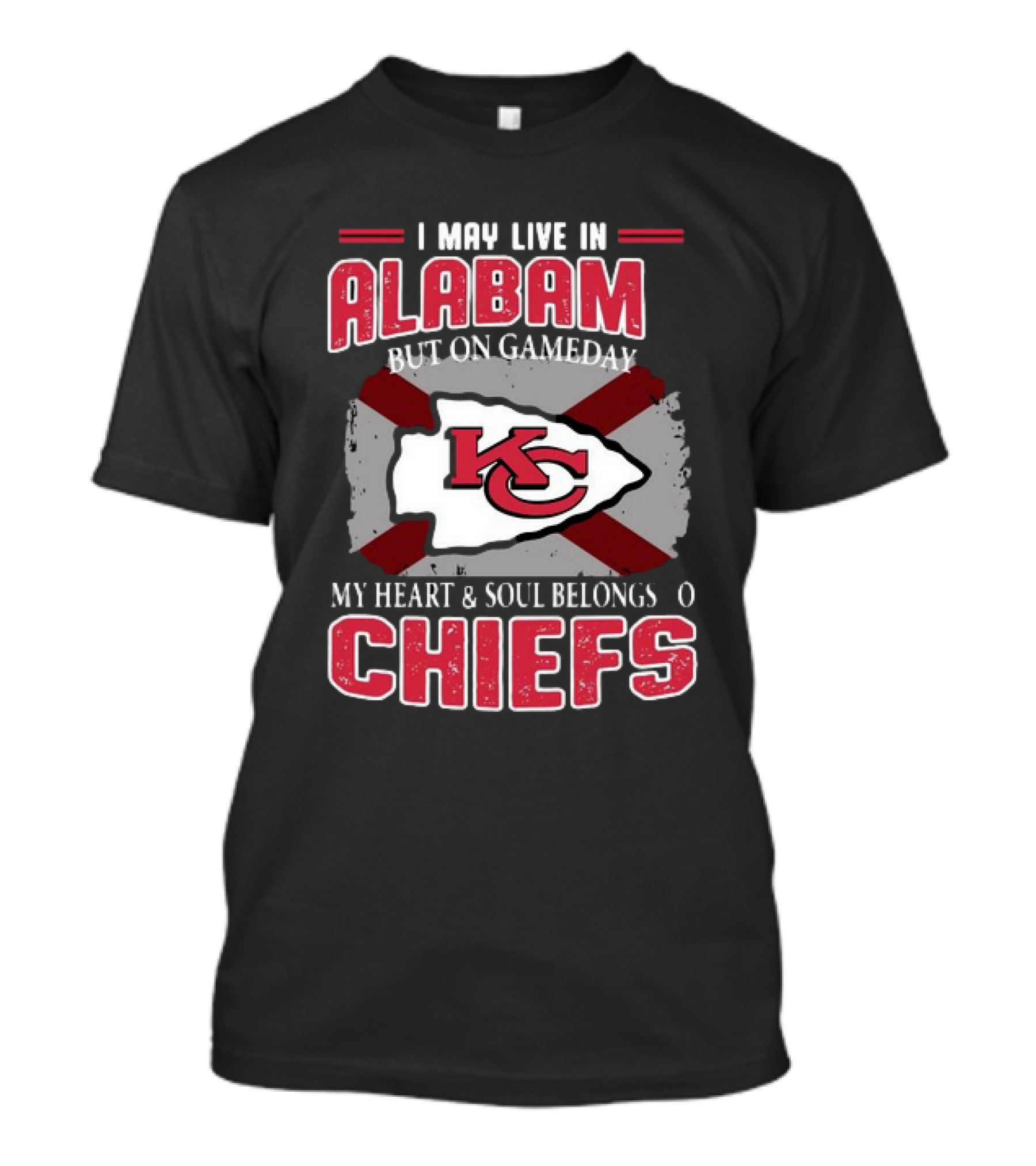 Kansas City Chiefs Heart And Soul Belongs On Gameday In Alabama T-Shirt