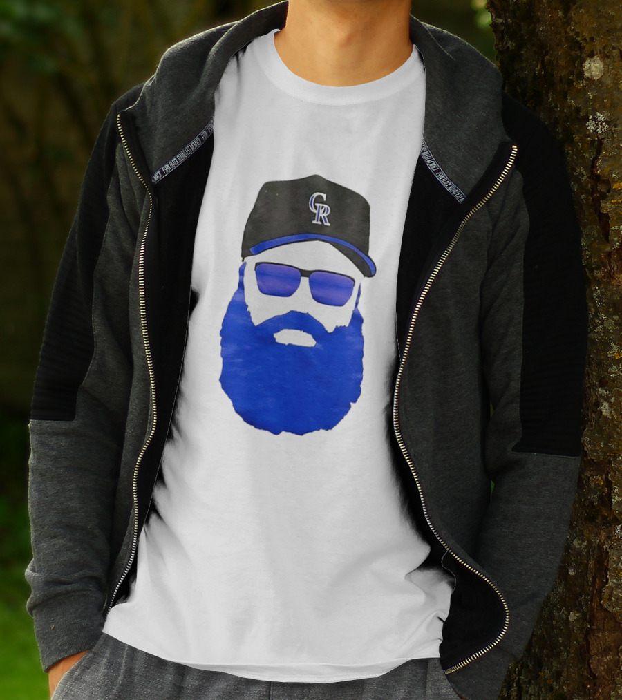 Charlie Blackmon Face Beard Sunglasses Colorado Rockies Baseball T-Shirt