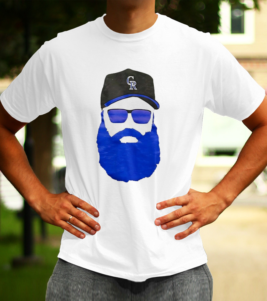 Charlie Blackmon Face Beard Sunglasses Colorado Rockies Baseball T-Shirt