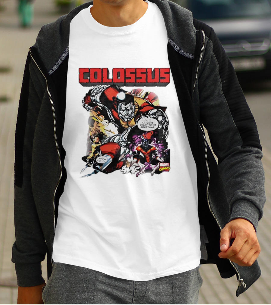 Colossus Quite Ready To Hit Something Marvel Comics Action Scene T-Shirt