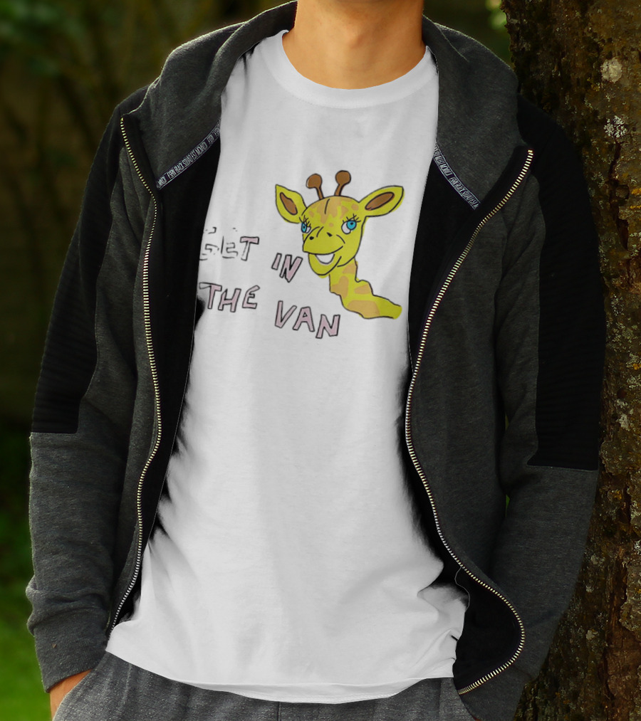 Giraffe Get In The Van Text Meme T-Shirt