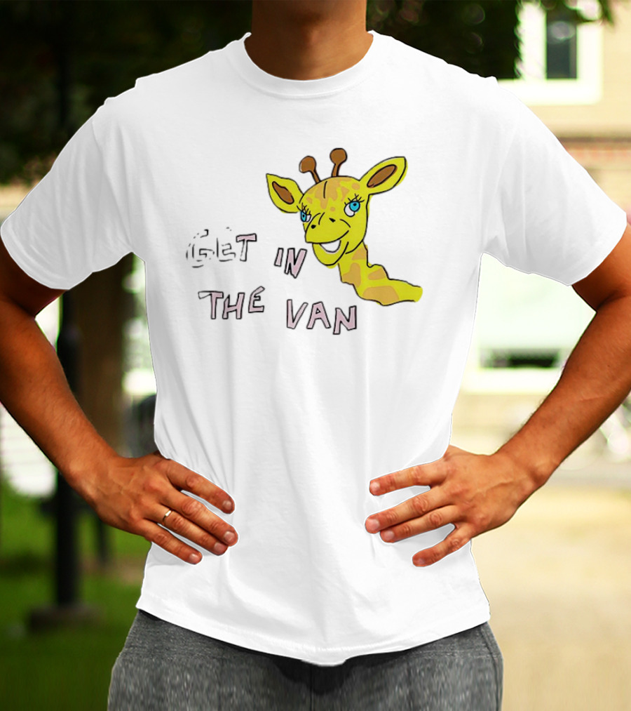 Giraffe Get In The Van Text Meme T-Shirt