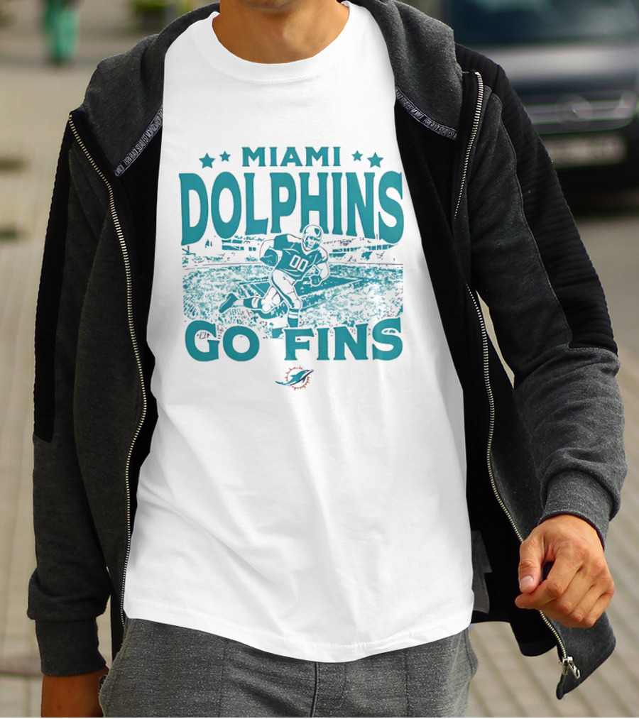 MIAMI DOLPHINS GO FINS Football Player Stadium T-Shirt