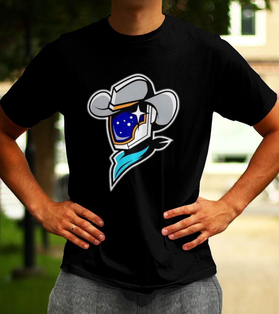 Sugar Land Space Cowboys Bimm Ridder Home Cap Emblem With Starry Helmet And Cowboy Hat T-Shirt