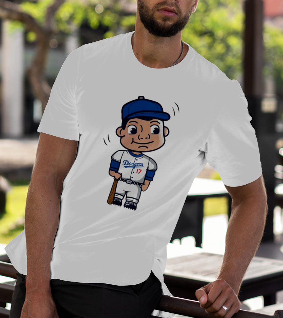 Shohei Ohtani Dodgers 17 Cartoon Bobblehead T-Shirt